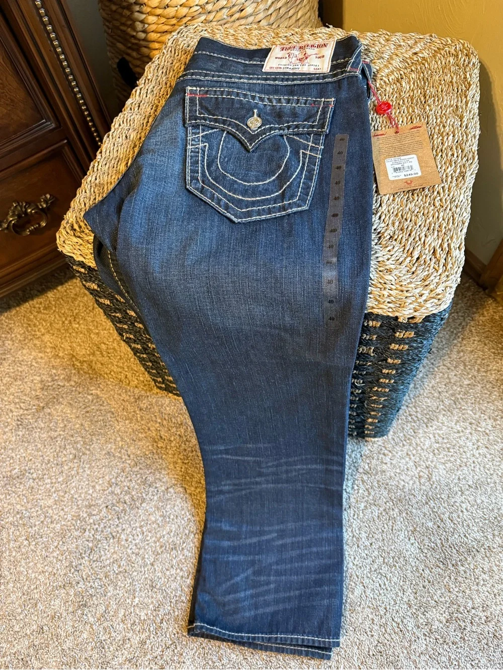 True Religion Men’s Dark Blue Straight Jeans